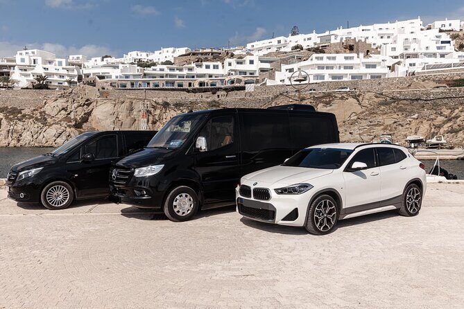 24-hour Point-Point Mykonos Airport and Port Transfers Service - Premium Vehicle for 1 to 13: Comfort for Groups (Not Just Solo Travelers)