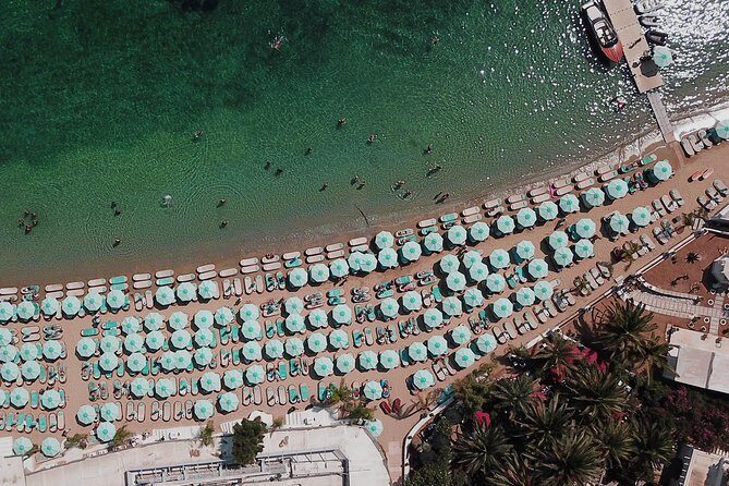 3 Hour Private Cruise – South Coastline Of Mykonos - First stop: Psarou Beach for the classic Mykonos beach-bar vibe
