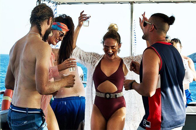 Boat Party with Swimming Stop Experience in Mykonos - The Rhenia Island swim stop: what you’re getting and how to prepare