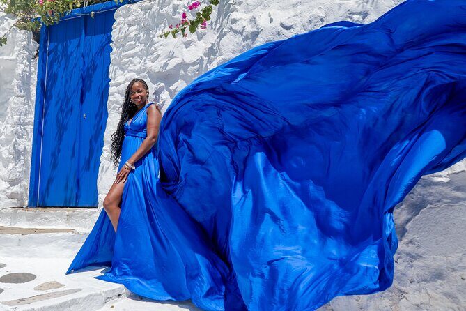 Flying Dress Mykonos Photoshoot - Price and value: $335.51 for a one-hour fashion moment