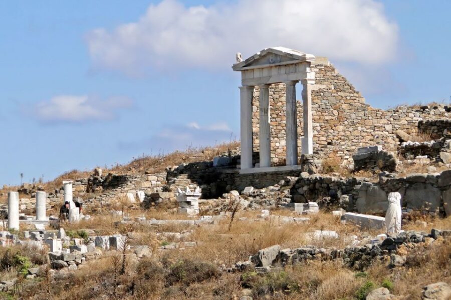From Mykonos: Delos Archaeological Site Guided Evening Tour - Theater of Delos and the urban monuments in context