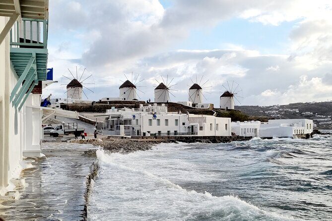 Guided Walking Tour Mykonos, Little Venice, Windmills, Beaches - Mykonos Port pickup to town walking: start with the harbor stories