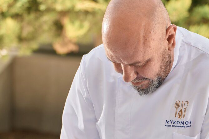 Mykonos Cooking Class- Hands On - The outdoor cooking kitchen with bay views