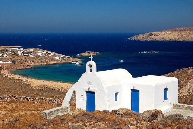 Mykonos driving tour - Agios Ioannis across from Delos and the Mykonos Observation Deck
