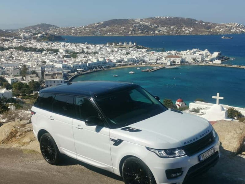 Mykonos: Private Tour with Range Rover - Old Town icons: windmills, Little Venice, and Paraportiani