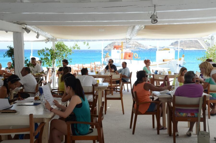 Mykonos: South Coast Cruise - Returning toward Ornos, with a helpful Platis Yialos drop