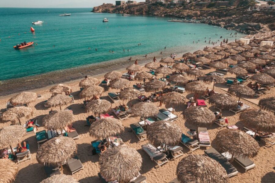 Mykonos: Super Paradise Beach with Sunbed at Thalas Mykonos - Choosing your row from 1st to 8th: shade, towel perks, and comfort