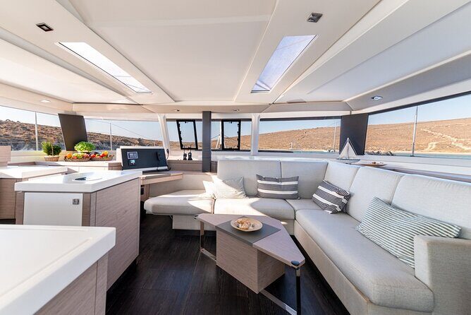 Private 5-Hour Cruise on Brand-New Luxury Catamaran in Mykonos - On-board service: captain, hostess, chef, and real comfort