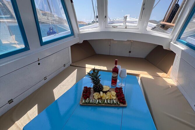 Private Cruise with Handmade Antique Boat around Mykonos-Full Day - Stop 6: Agrari Beach for a family-friendly feel away from car access
