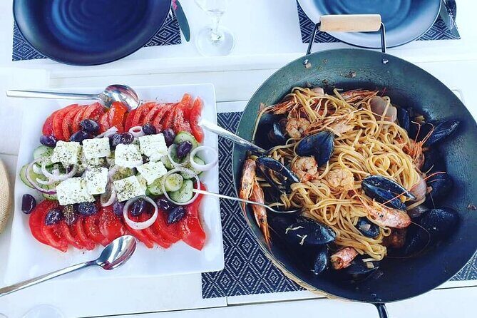 Sunset Tour with Nadia K to Delos and Rhenia Island from Mykonos - Dinner on board: what’s served and how it works at sea