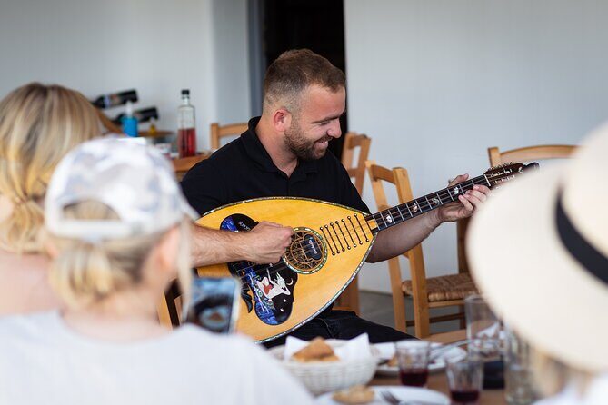 Tour and Wine Tasting in Mykonian Land - What you’ll taste: two-bottle wine setup plus Mykonos-style food